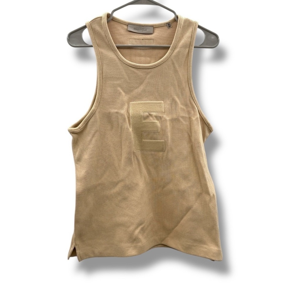 Fear of God NWT Essentials Tank Top Women's Medium Beige Sleeveless Logo Minimal